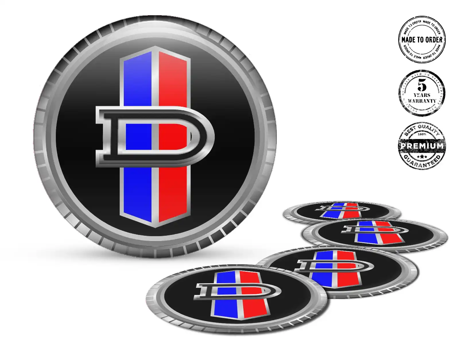Datsun Wheel Emblems Style High-Quality Dome Labels